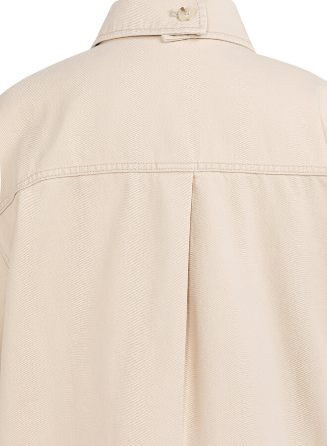 Jacket Yaya en denim ample à manches courtes beige désert