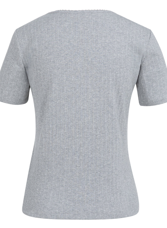 T-shirt Yaya en pointelle gris