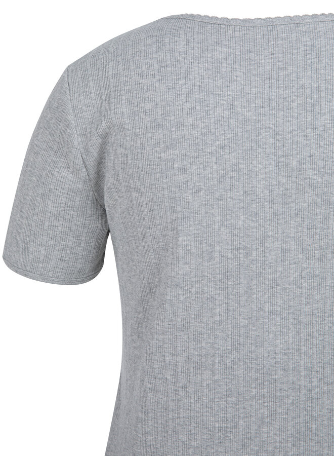 T-shirt Yaya en pointelle gris