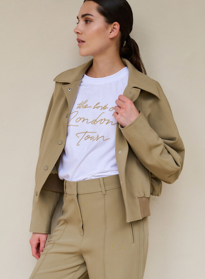 T-shirt Yaya blanc « The Love of London town » jaune