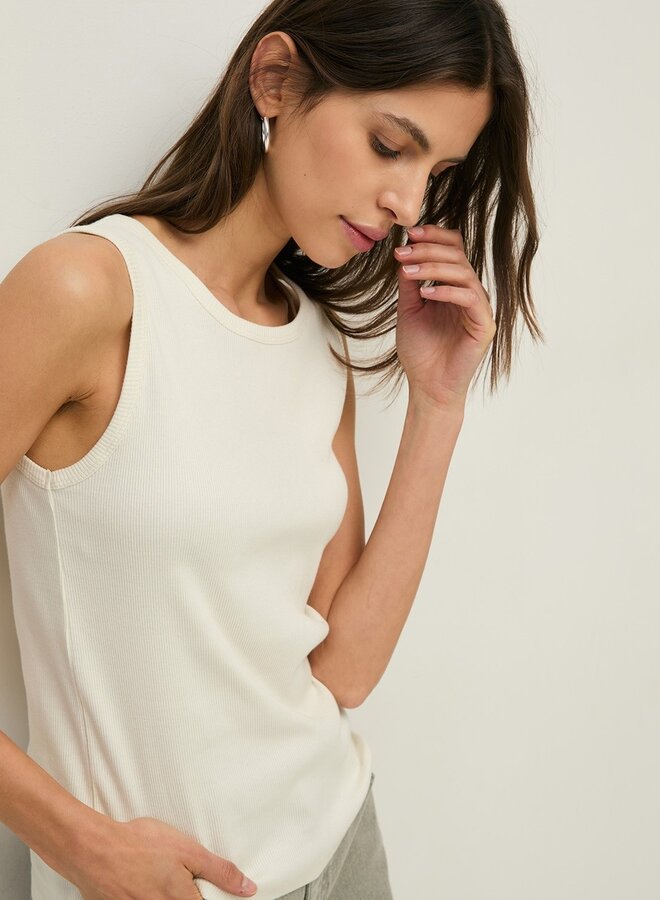 Camisole Yerse Luisa côtelée écrue