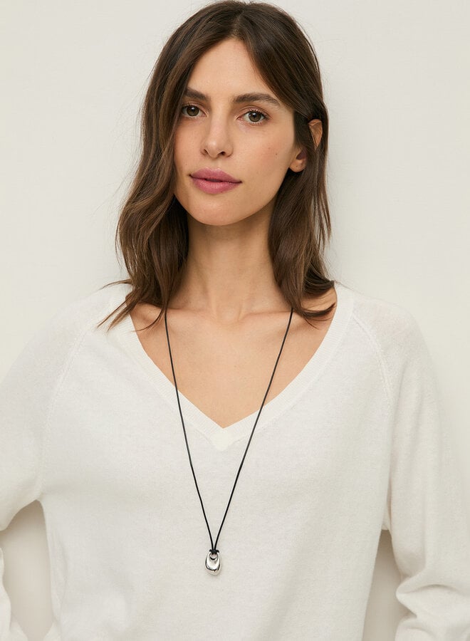 Tricot Yerse O-Clara à col V blanc