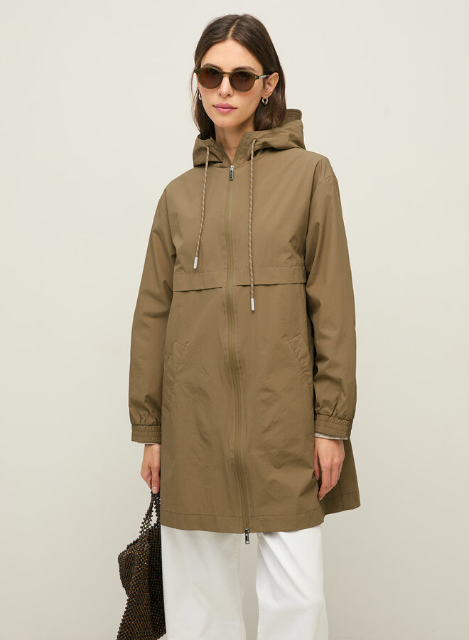 Manteau Yerse Gala à capuche beige khaki