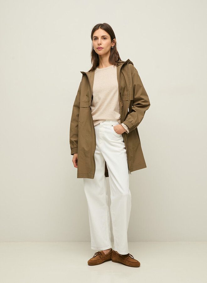 Manteau Yerse Gala à capuche beige khaki