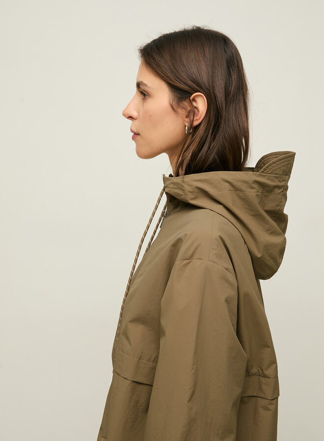 Manteau Yerse Gala à capuche beige khaki