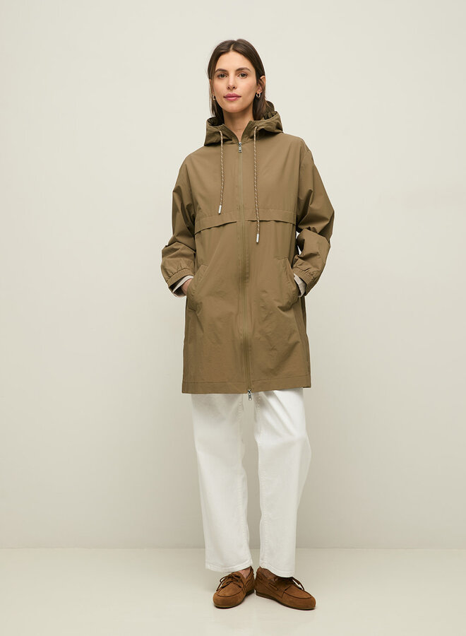 Manteau Yerse Gala à capuche beige khaki