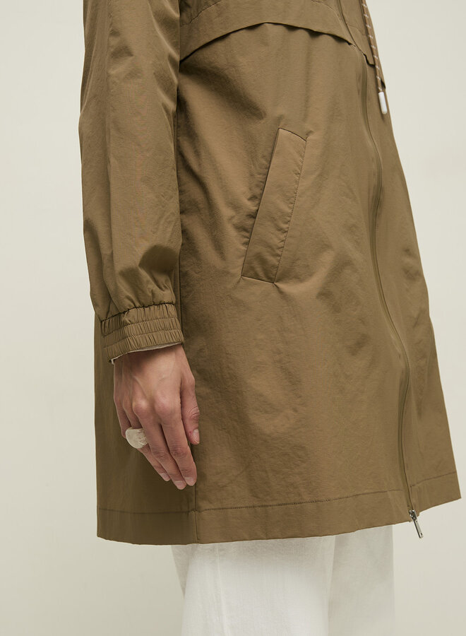 Manteau Yerse Gala à capuche beige khaki