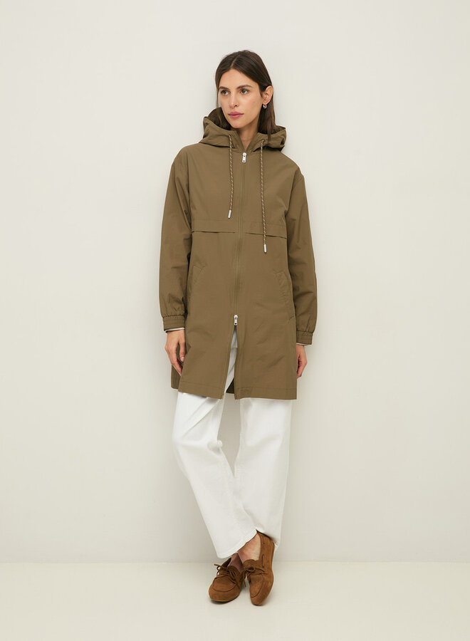 Manteau Yerse Gala à capuche beige khaki