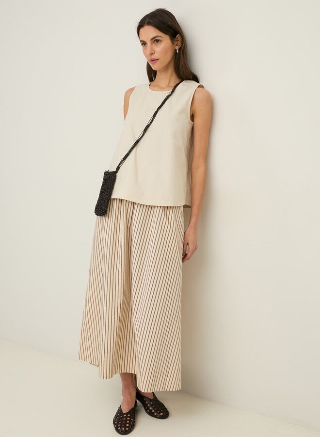 Jupe longue Yerse Maggie écrue rayée brune