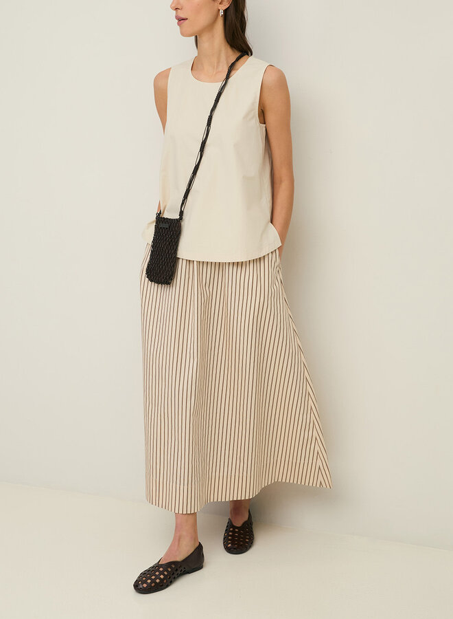Jupe longue Yerse Maggie écrue rayée brune
