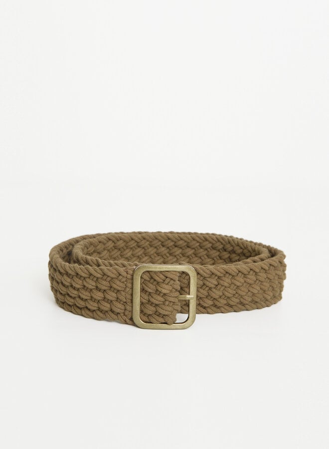 Ceinture Yerse Tulip en corde tressée beige khaki