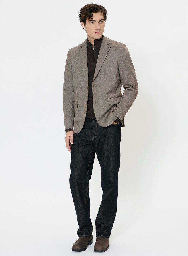 Veston Matinique Charles en jersey tissé panier beige caribou & brun