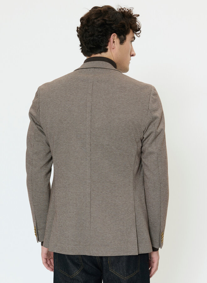 Veston Matinique Charles en jersey tissé panier beige caribou & brun