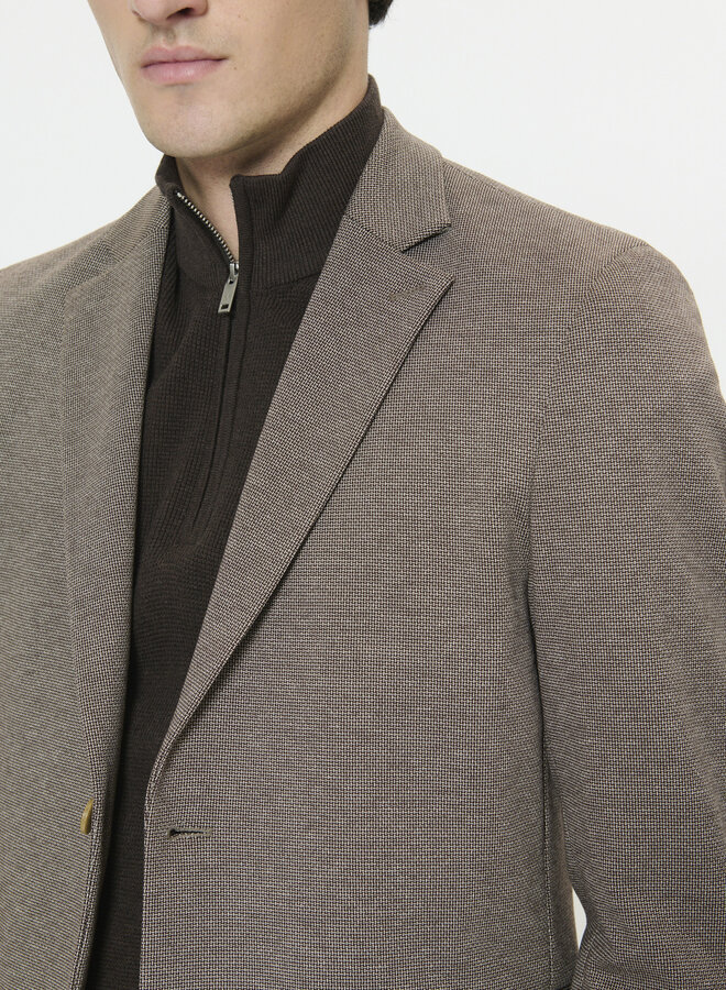 Veston Matinique Charles en jersey tissé panier beige caribou & brun