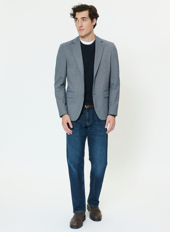 Veston Matinique Charles en jersey tissé panier bleu marine