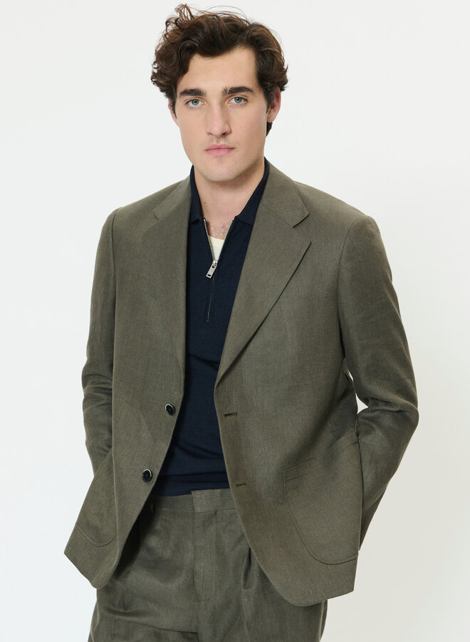 Veston Matinique Colt en lin vert marin