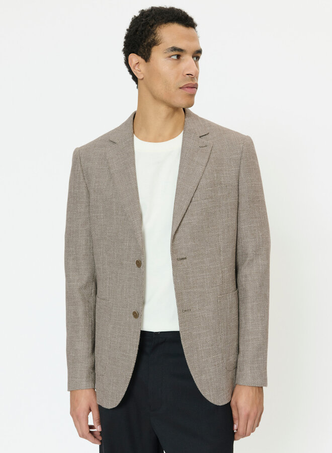 Veston Matinique Charles tissée brun & beige taupe plaza