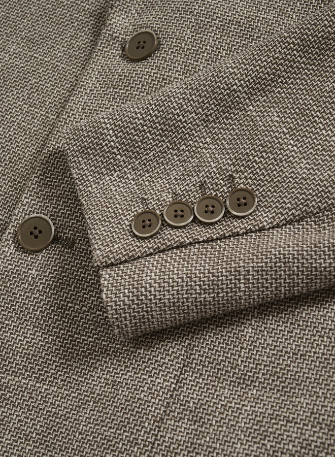 Veston Matinique Charles tissée brun & beige taupe plaza