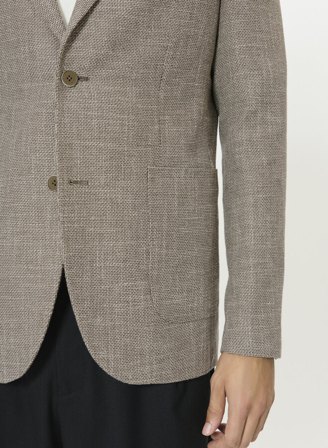 Veston Matinique Charles tissée brun & beige taupe plaza