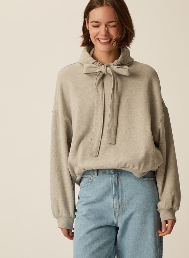 Chandail Des Petits Hauts Julie sweat à capuche gris mélange