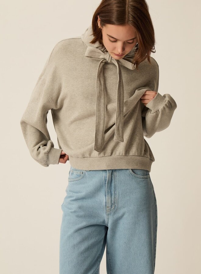 Chandail Des Petits Hauts Julie sweat à capuche gris mélange