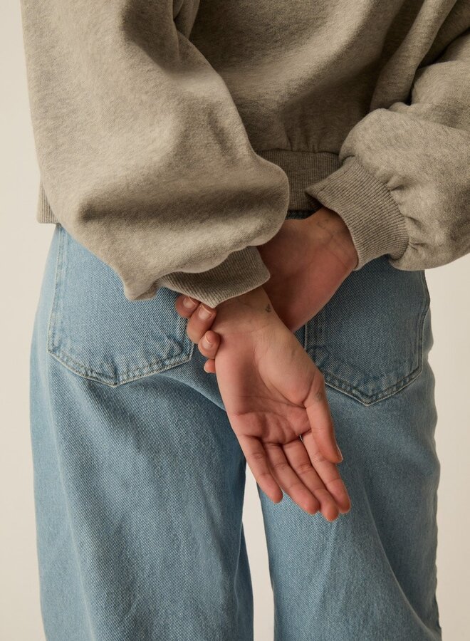 Chandail Des Petits Hauts Julie sweat à capuche gris mélange