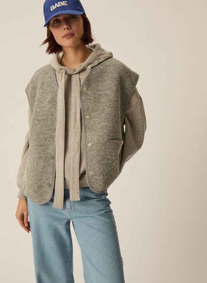 Chandail Des Petits Hauts Julie sweat à capuche gris mélange