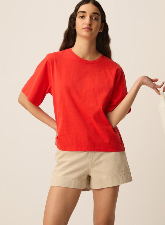 T-shirt Des Petits Hauts Jerry rouge homard