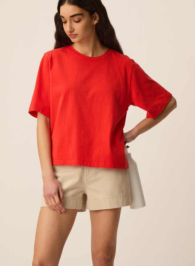 T-shirt Des Petits Hauts Jerry rouge homard