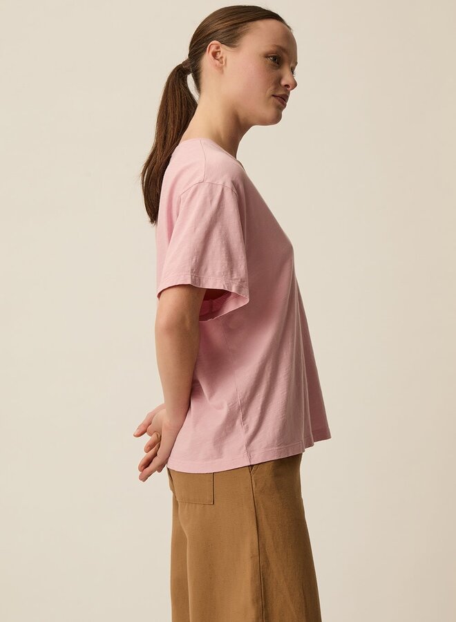 T-shirt Des Petits Hauts Zae à col V rose