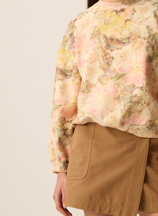 Chandail Des Petits Hauts Joeme sweat imprimé bouquet rose multi