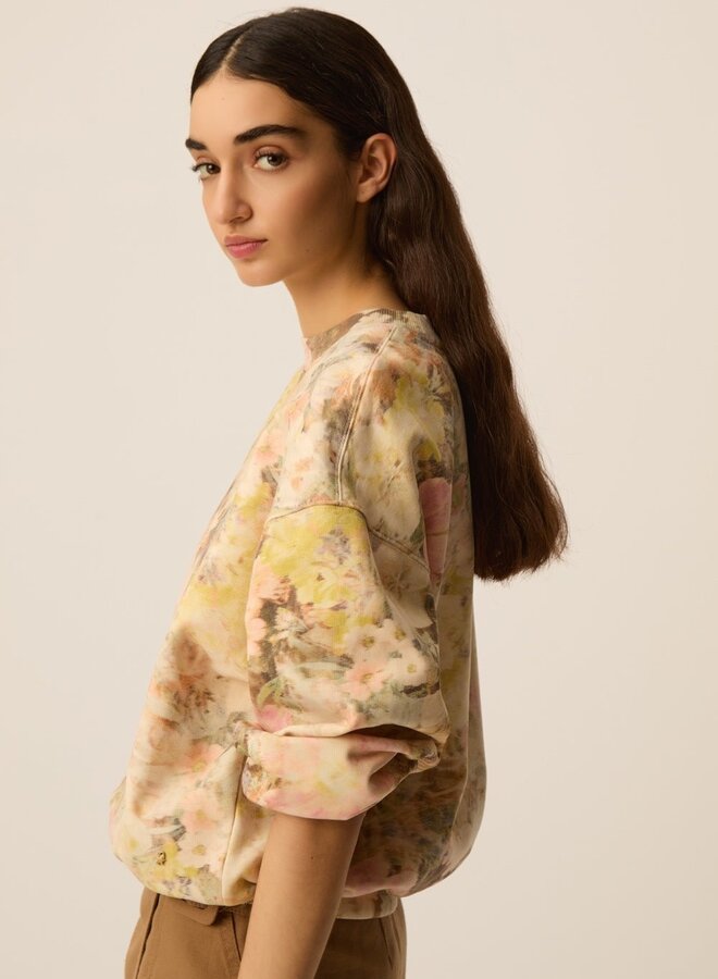 Chandail Des Petits Hauts Joeme sweat imprimé bouquet rose multi