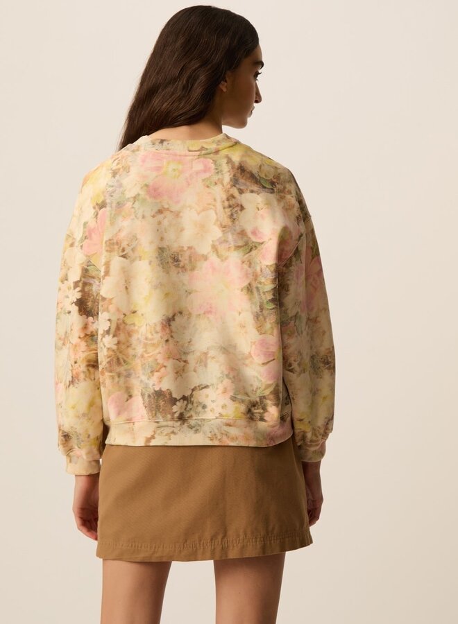 Chandail Des Petits Hauts Joeme sweat imprimé bouquet rose multi