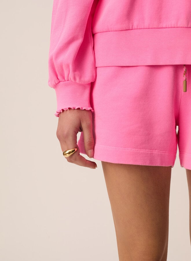 Chandail Des Petits Hauts Yaelle sweat à col montant frisotté rose gomme