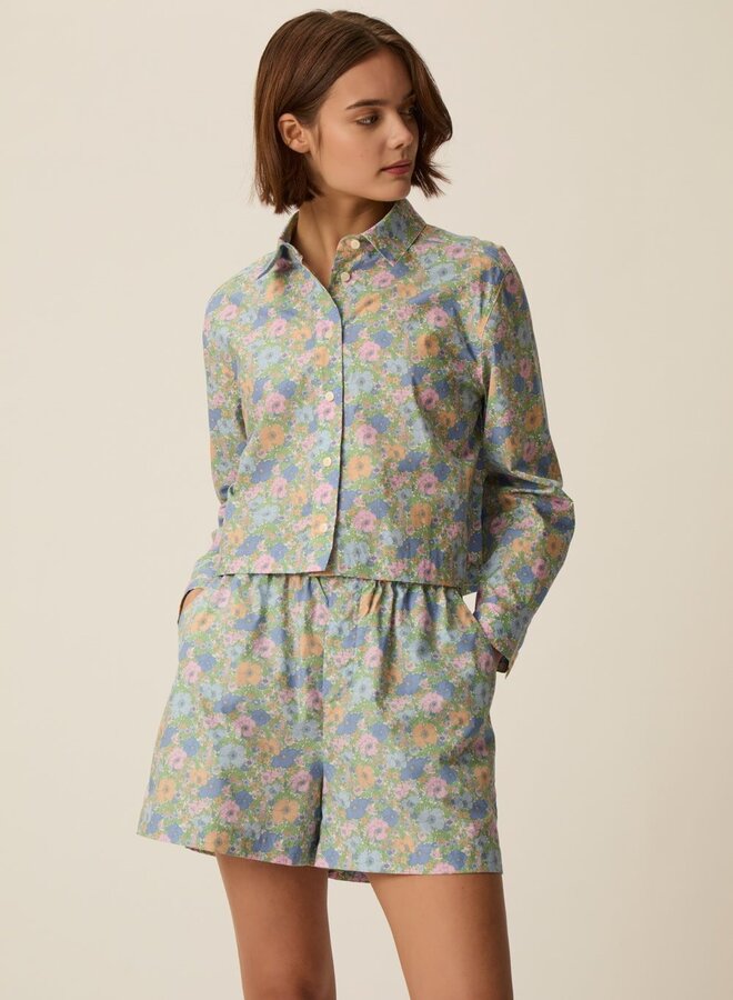 Chemise Des Petits Hauts Umalya fleurie Liberty rose, vert & bleu multi