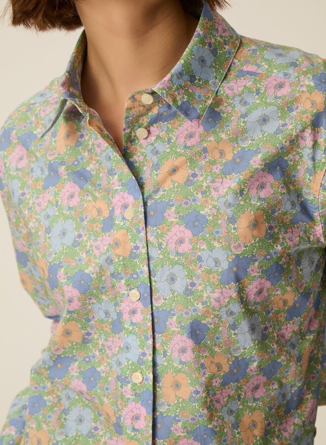 Chemise Des Petits Hauts Umalya fleurie Liberty rose, vert & bleu multi