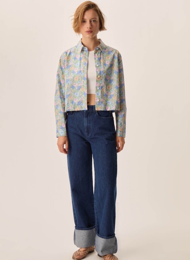 Chemise Des Petits Hauts Umalya fleurie Liberty rose, vert & bleu multi