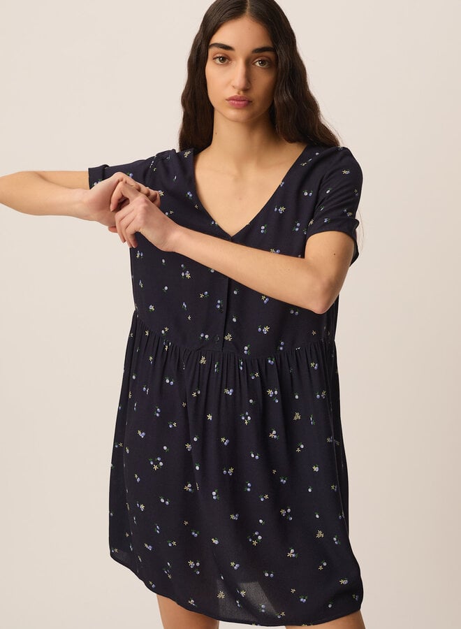 Robe Des Petits Hauts Elarya bleu marine imprimée myrtilles