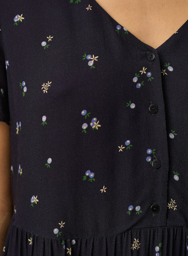 Robe Des Petits Hauts Elarya bleu marine imprimée myrtilles