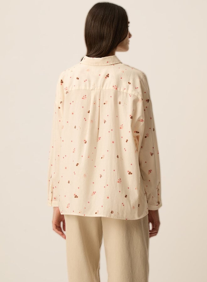 Chemise Des Petits Hauts Sparky écrue à col classique à petits imprimés Crabbie rouge homard