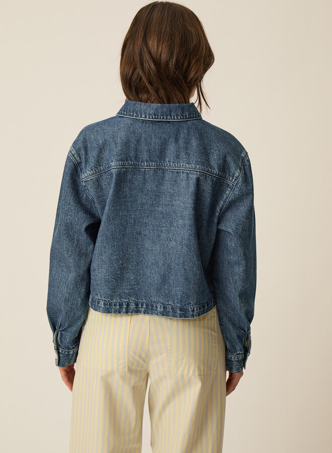 Jacket Des Petits Hauts Lazare en denim bleu foncé