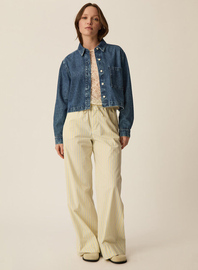 Jacket Des Petits Hauts Lazare en denim bleu foncé