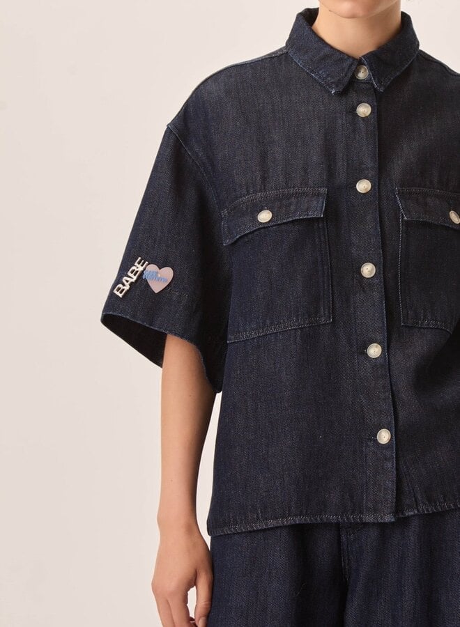 Chemise Des Petits Hauts Loice en denim foncé