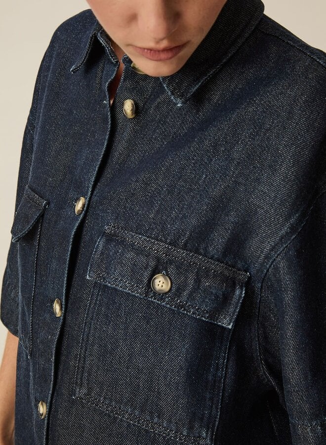 Chemise Des Petits Hauts Loice en denim foncé