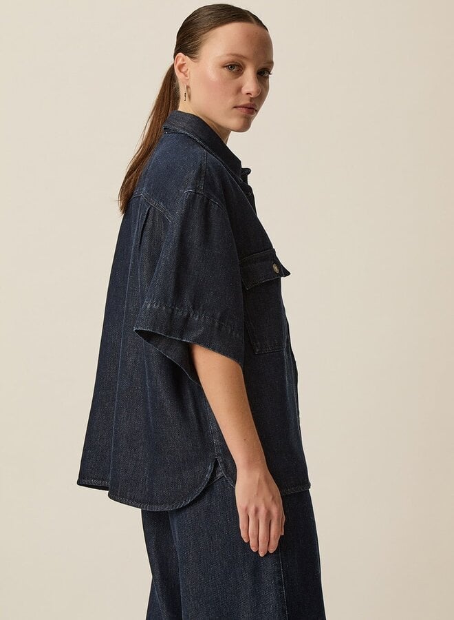 Chemise Des Petits Hauts Loice en denim foncé