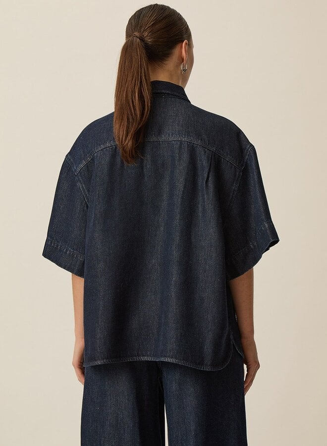 Chemise Des Petits Hauts Loice en denim foncé