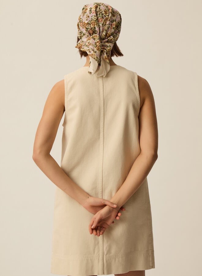 Foulard Des Petits Hauts Napou fleuri verveine jaune ocre, vert multi