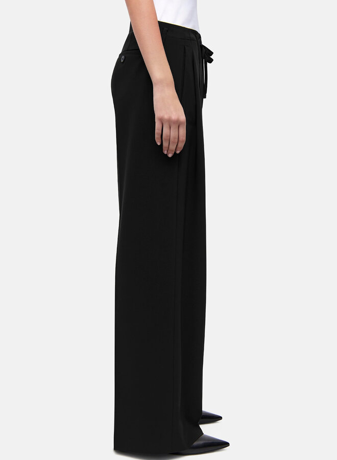 Pantalon Cambio Addison à taille ajustable avec cordon & jambes larges noir