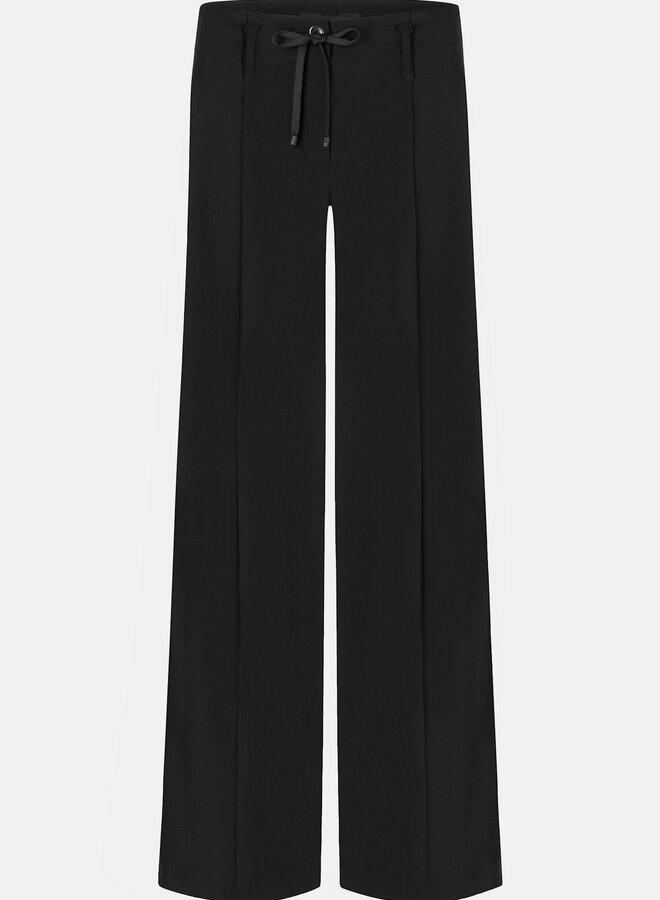 Pantalon Cambio Addison à taille ajustable avec cordon & jambes larges noir