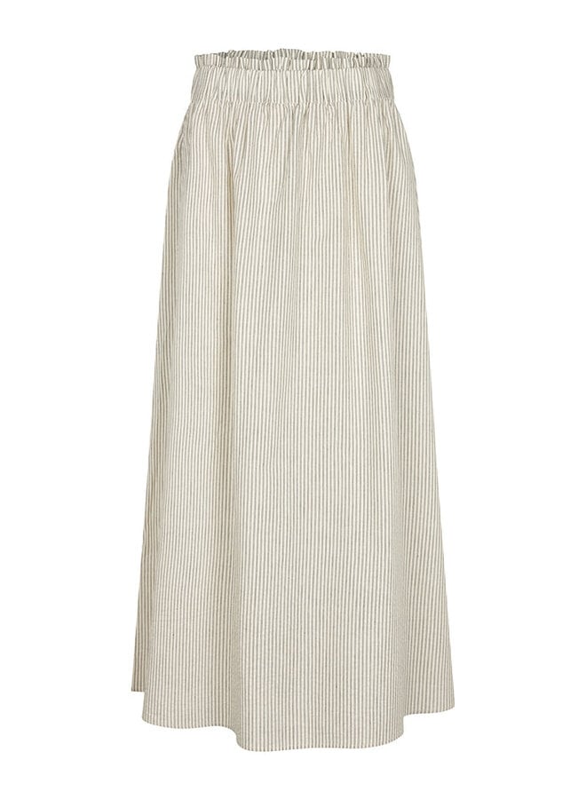 Jupe longue Lollys Laundry Islall crème rayée noire